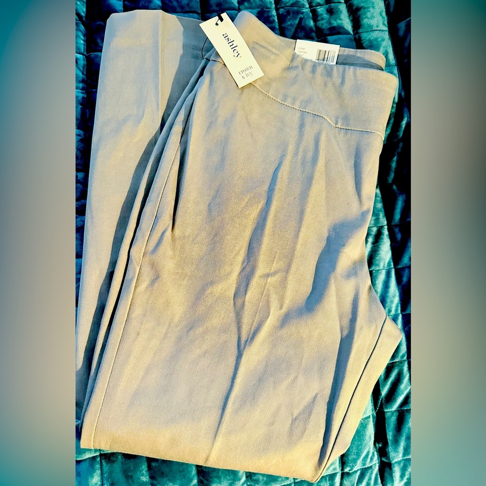 NWT Women’s Crown & Ivy Ashley pull On Gray Pants Size 10 Short Orig $59 26.5ins